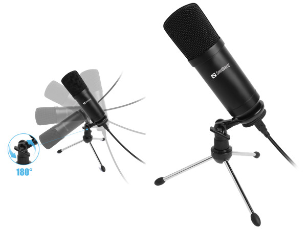 17858 Stoni mikrofon Sandberg Streamer USB Desk sa tripodom 126-09 - Image 1