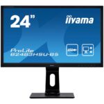 IIYAMA Monitor Prolite 24" 1920x1080, 250cd/m², 13cm Height Adj., Pivot, Stand, Speakers, VGA, HDMI, DisplayPort, USB2.0x 2, 1ms