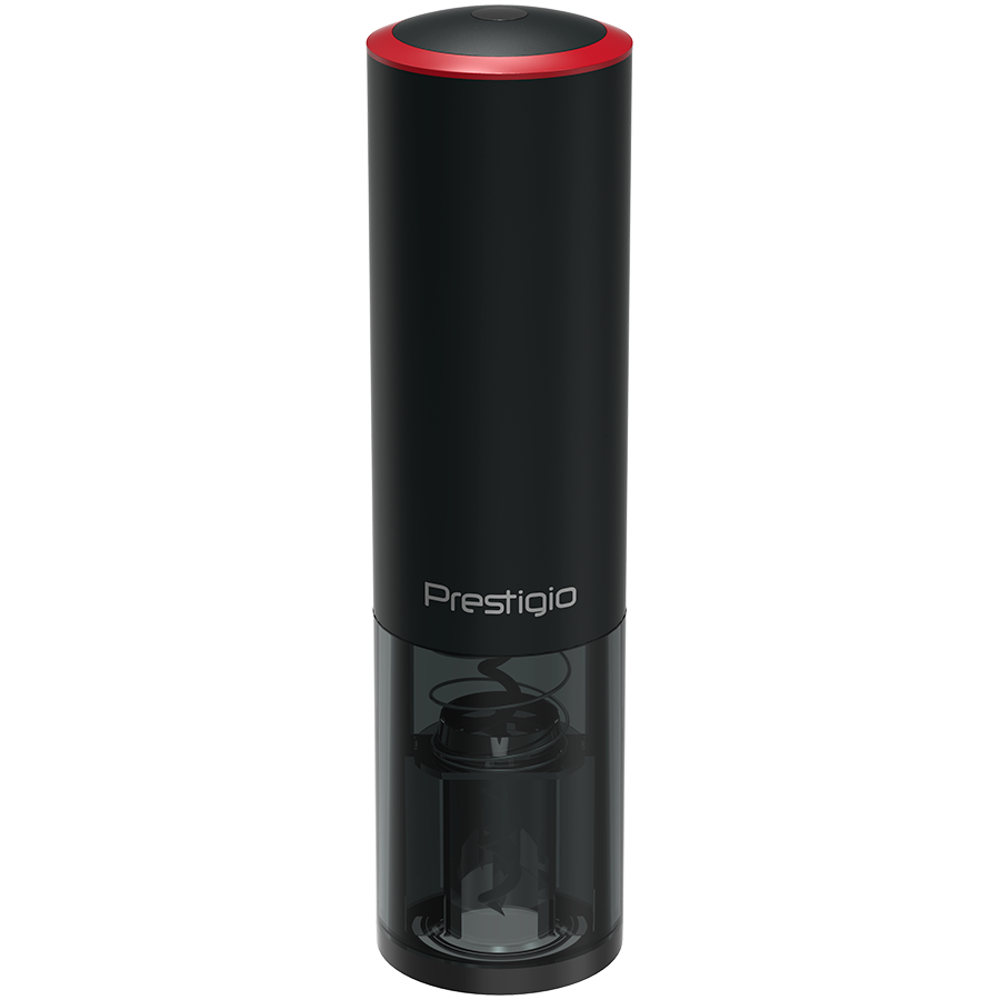 201229170010306689 Prestigio Lugano, smart wine opener, 100% automatic, aerator, vacuum stopper preserver, foil cutter, opens up to 80 bottles without recharging, 500mAh battery, Dimensions D 52*H200mm, black+red color. - Image 1