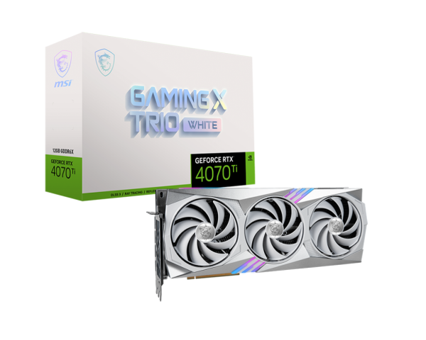 25208 SVGA MSI Geforce RTX 4070-Ti Gaming-X 12GB White, V513-288R - Image 1