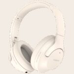 CANYON OnRiff 10, Canyon Bluetooth headset,with microphone,with Active Noise Cancellation function, BT V5.3 AC7006, battery 300mAh, Type-C charging plug, PU material, size:175*200*84mm, charging cable 80cm and audio cable 150cm, Beige, weight:253g