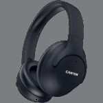 CANYON OnRiff 10, Canyon Bluetooth headset,with microphone,with Active Noise Cancellation function, BT V5.3 AC7006, battery 300mAh, Type-C charging plug, PU material, size:175*200*84mm, charging cable 80cm and audio cable 150cm, Black, weight:253g