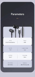 Slušalice AWEI TC-7 Bubice  USB-C w/microphone Crne - Image 2