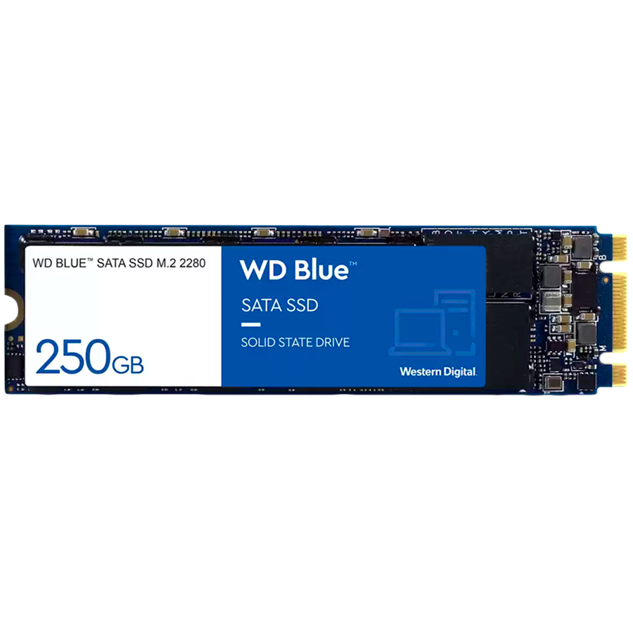 220519140012365763 SSD WD Blue (M.2, 250GB, SATA III 6 Gb/s, 3D NAND Read/Write: 550 / 525 MB/sec, Random Read/Write IOPS 95K/81K) - Image 1