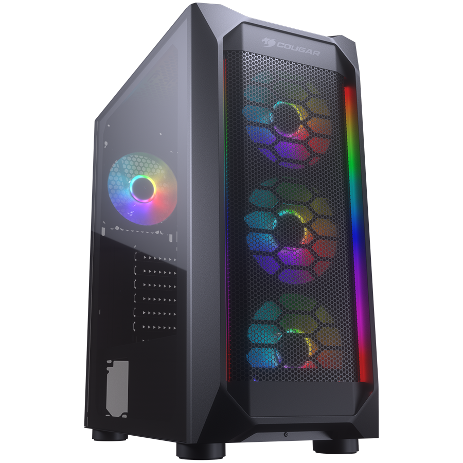 221012160032814307 COUGAR | MX410 Mesh -G RGB | PC Case | Mid Tower / Mesh Front Panel with ARGB strips / 4 x ARGB Fans / 4mm TG Left Panel - Image 1