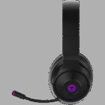 LORGAR Noah 701, gaming headset with microphone, 2.4GHz USB dongle + BT 5.1 Realtek 8763, battery 1000mAh, type-C charging cable 0.8m, audio cable 1.5m, size:195*185*80mm, 0.28kg. Black - Image 3