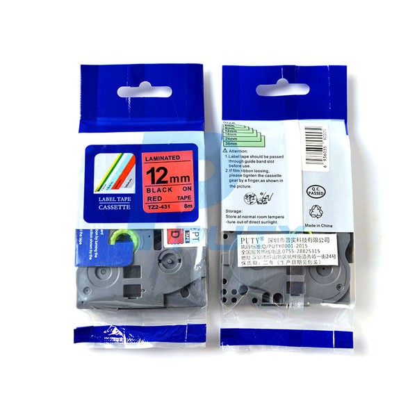 415173 Traka za labeliranje TZ2-431 12mm black on red - Image 1