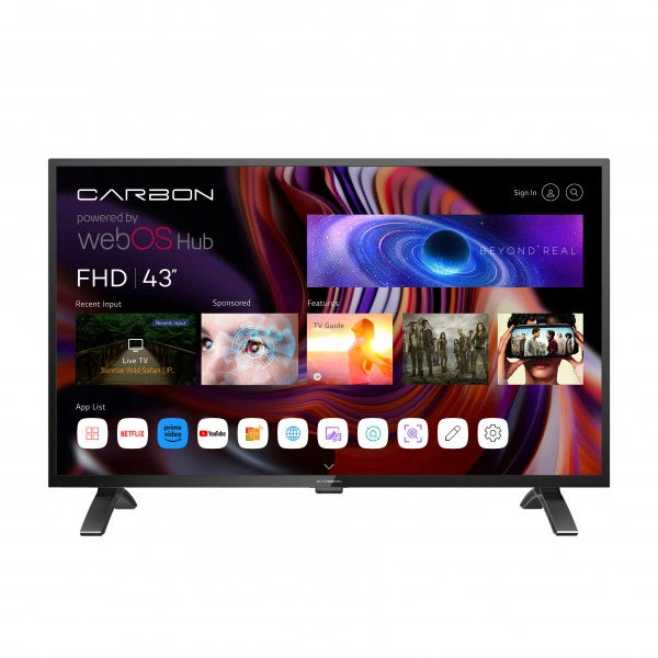 139441 SMART LED TV 43 Carbon 43FHDSW 1920x1080/FHD/DVB-T2/Bluetooth/WiFi/Magic Remote/Frameless/webOS - Image 1