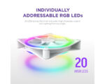 F140RGB Core 140mm ventilator beli (RF-D14SF-W1) - Image 3